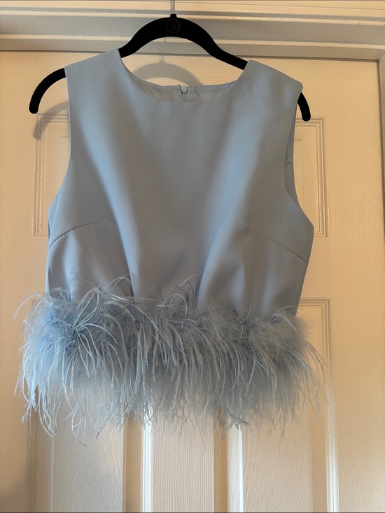 Tops - Dressy top with feather trim
